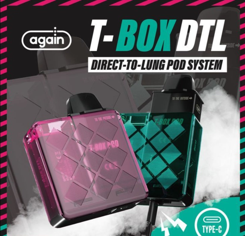 AGAIN T-BOX DTL POD KIT Rider Vapes AGAIN T-BOX DTL POD KIT Rider Vapes